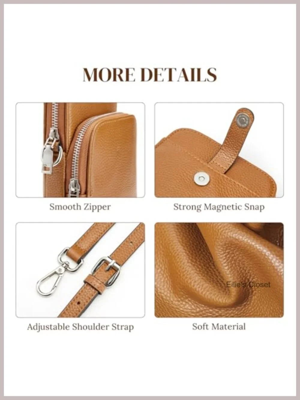 S-ZONE Leather Crossbody Bag for Women RFID Blocking Purse with Card Slots